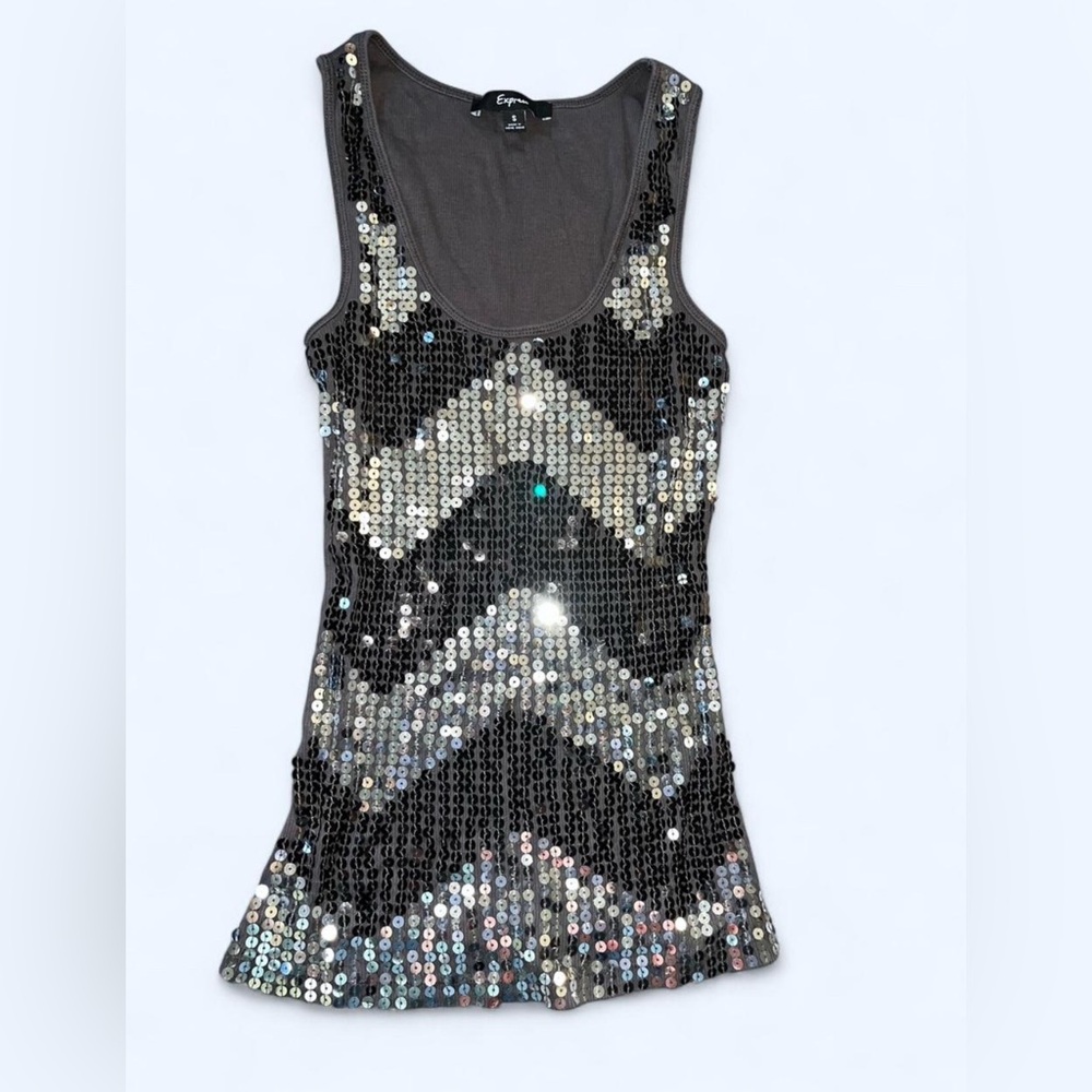 Express Sparkly sequin tank top, layering top, new years